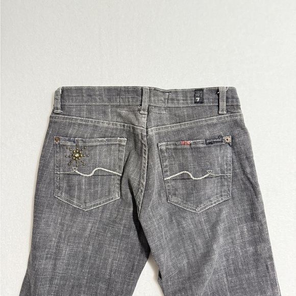 Vintage 7 For All Mankind Bedazzled Size 28 Gray Boot Cut Jeans - Picture 5 of 6